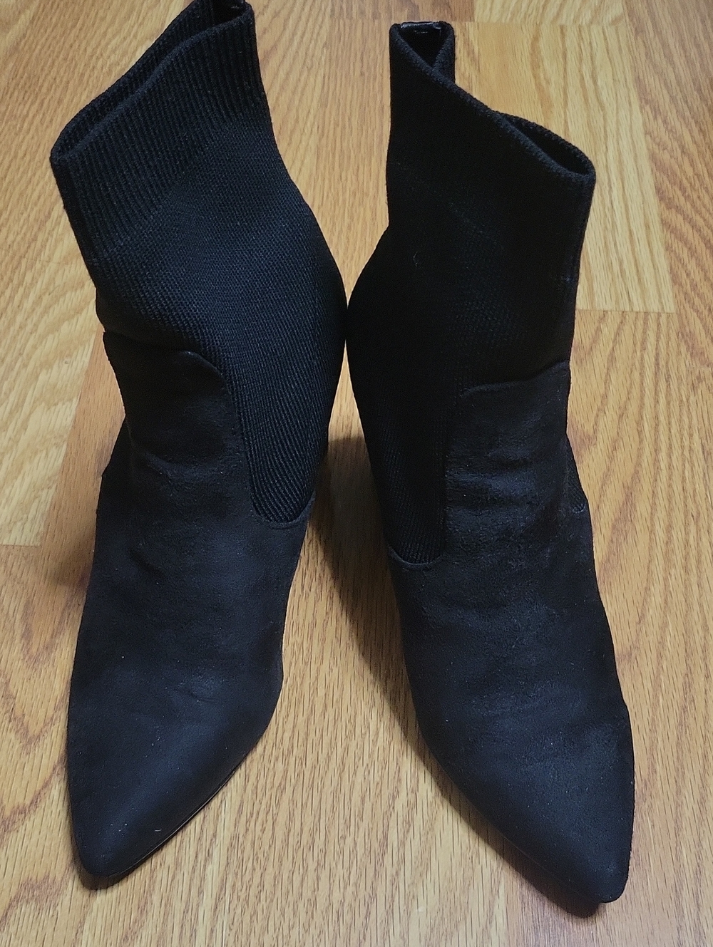 Steve Madden Black Stretch Sock Ankle Booties